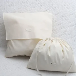 Luxury Organic Eco Custom Cotton Envelope Flap Dust Bag for Purse Shoe Handbag Luxury Cotton Muslin Drawstring Dust Pouch